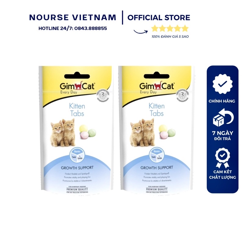 Vitamin cho mèo con Gimcat Kitten Tabs dinh dưỡng cho mèo tăng cân NourseVietnam VG03