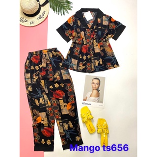 Đồ bộ pyjama quần dài vải lụa mặc nhà siêu sang