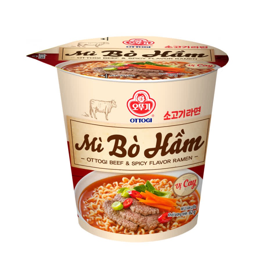 Mì ly bò hầm cay Ottogi 62g