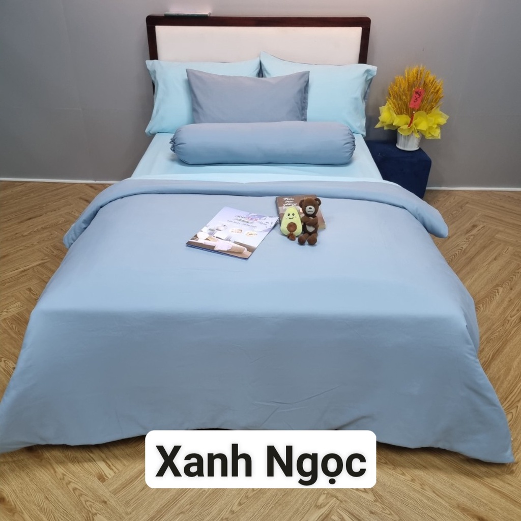 Ga Cotton Đũi Tici một màu trơn nệm 17-27cm (Ga lẻ không vỏ gối)