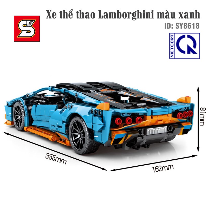 Đồ chơi Lego technic lắp ráp mô hình siêu xe Lamborghini màu xanh