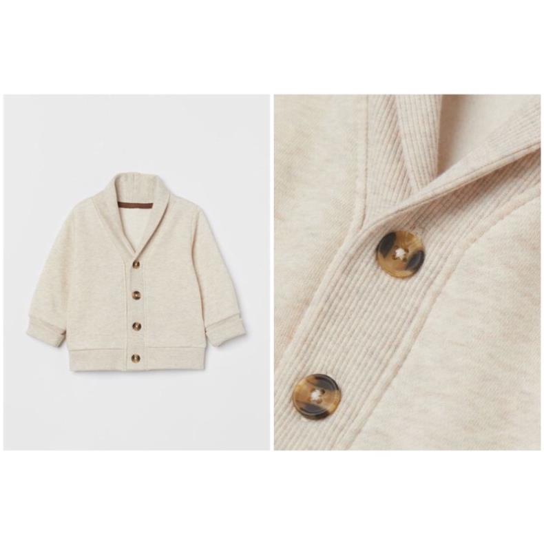 Áo cardigan nỉ be cao cấp bé trai