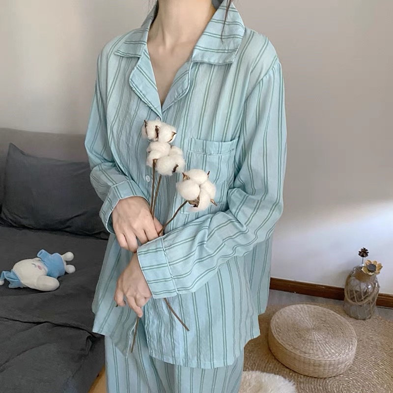 Đồ bộ ngủ sọc xanh Pyjama POXI Sleepwear | BigBuy360 - bigbuy360.vn