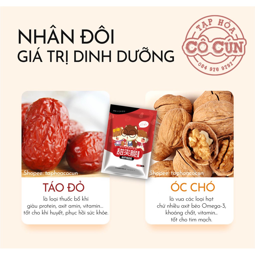 TÁO ĐỎ KẸP ÓC CHÓ - TÚI 258GR