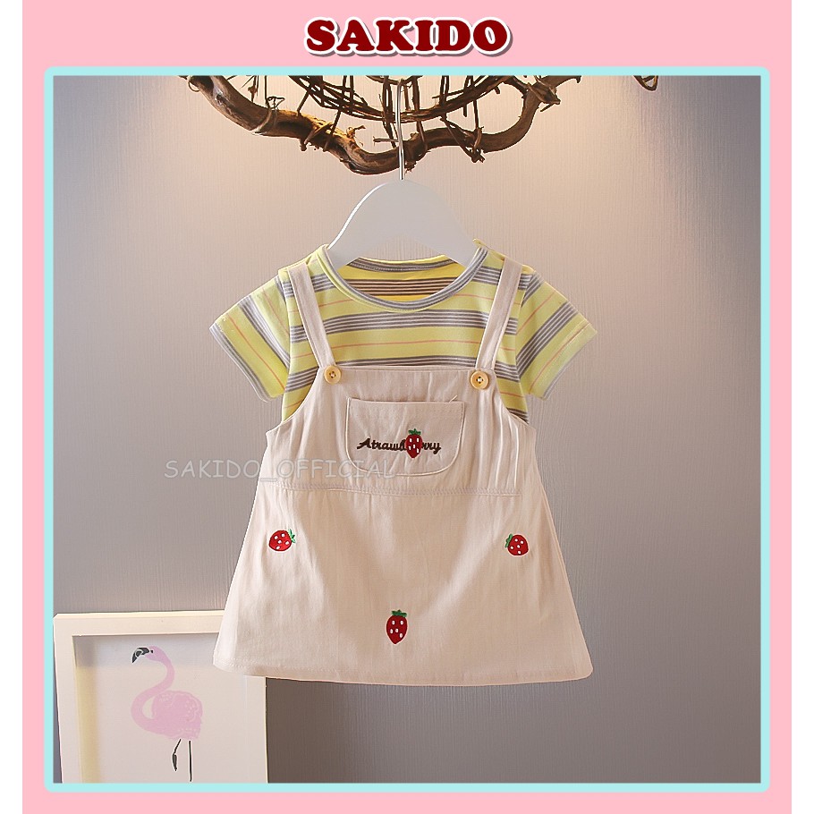Váy bé gái mùa hè kiểu yếm xinh xắn từ sơ sinh tới 4 tuổi SAKIDO KIDS