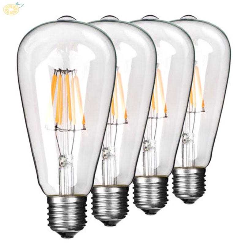 Bóng đèn Led sợi đối Edision cổ điển 2W-8W đuôi E27 ST64 ren vít công suất 2W/4W/6W/8W 64*148mm cho trang trí tiệc