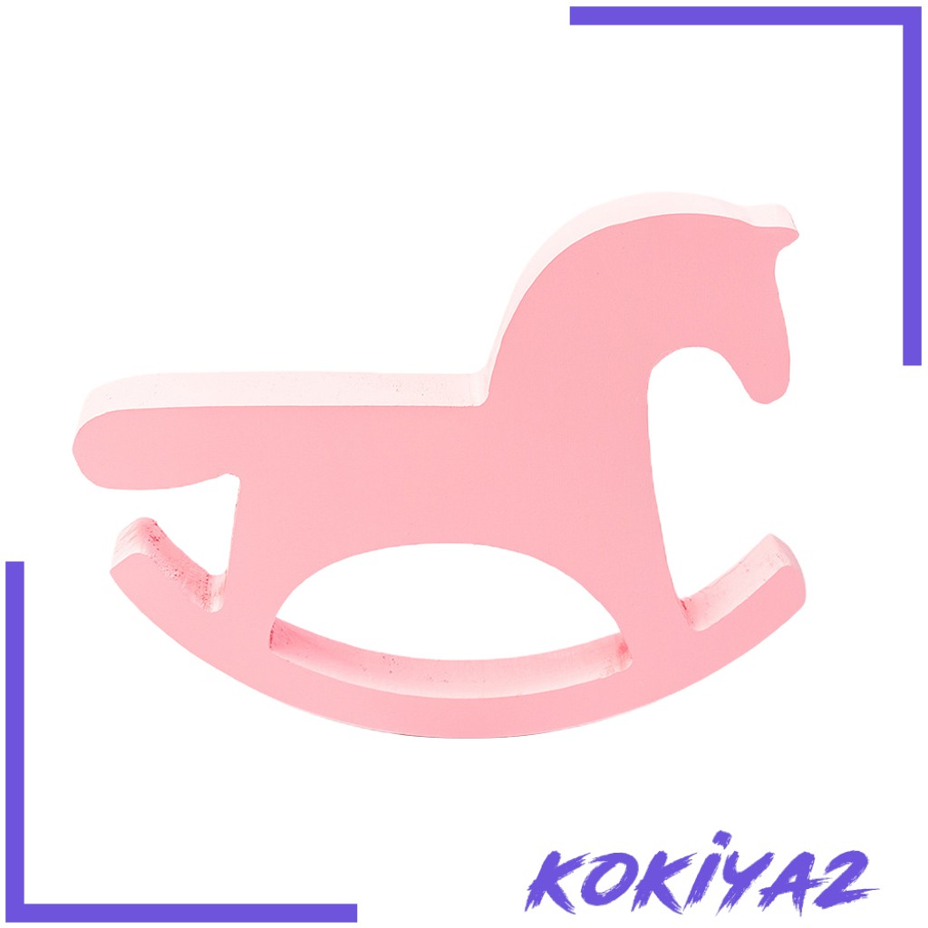 Ngựa Gỗ Bập Bênh Màu Trắng Dùng Trang Trí Bàn Làm Việc (kokiya2)