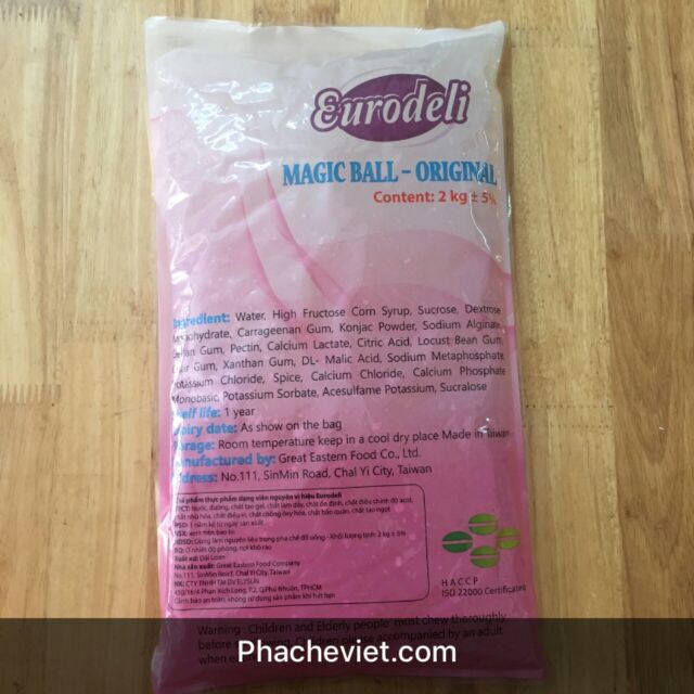 Thạch 3Q - trân châu trắng - EURO DELI