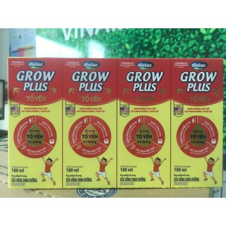 SỮA BỘT PHA SẴN DIELAC GROW PLUS CÓ TỔ YẾN 180ML - LỐC 4 HỘP X 180ML