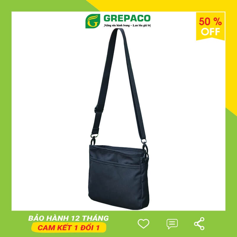 Túi đeo chéo nam nữ mini unisex vải bố canvas Hàn Quốc chống nước xách đựng điện thoại đi học chơi du lịch GREPACO DC07