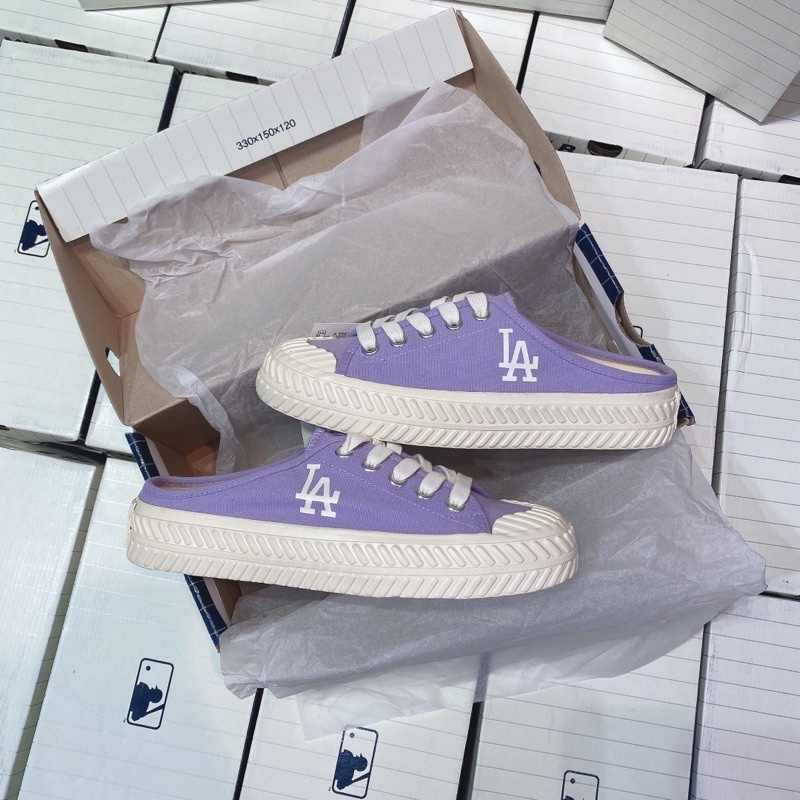 Giày thể thao Sneaker MLB Mule Đạp gót Playball Origin màu Tím Baby