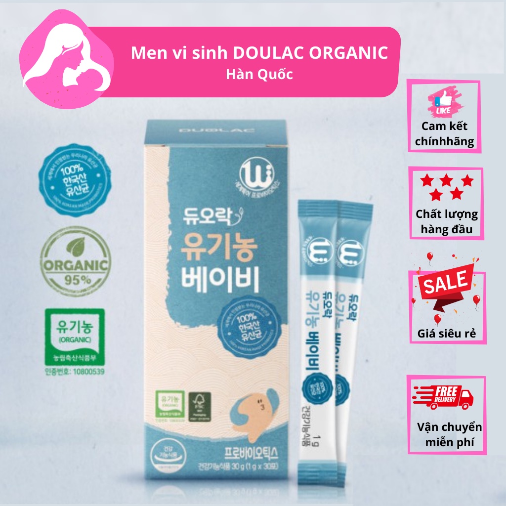 Men vi sinh DOULAC ORGANIC cho bé hộp 30 gói