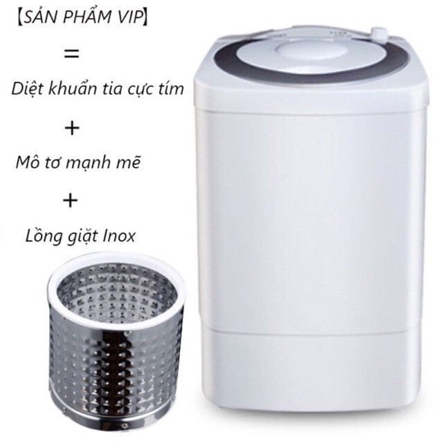 Máy giặt mini bán tự động nhà ít người và đồ em bé giặt tối đa 6,5kg smart_homehome gd156