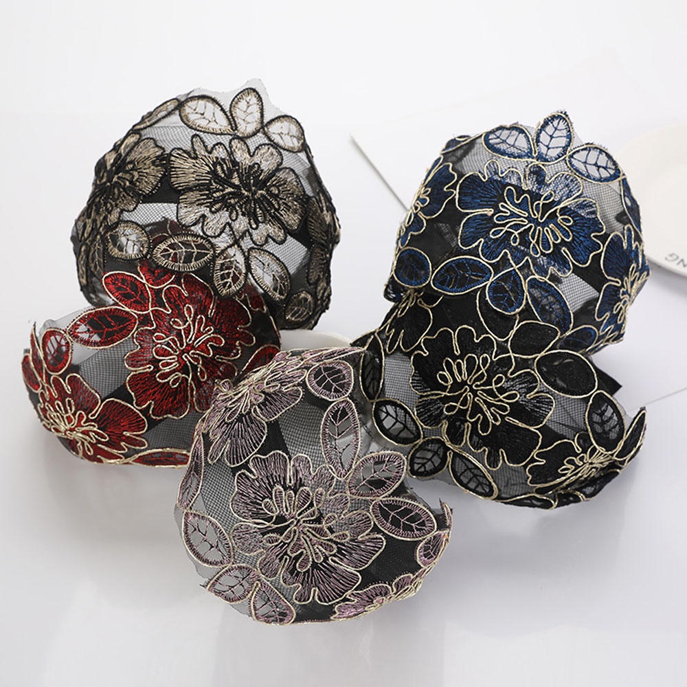 Băng đô cài tóc bằng lụa họa tiết hoa phong cách Hàn Quốc vintage VANES1