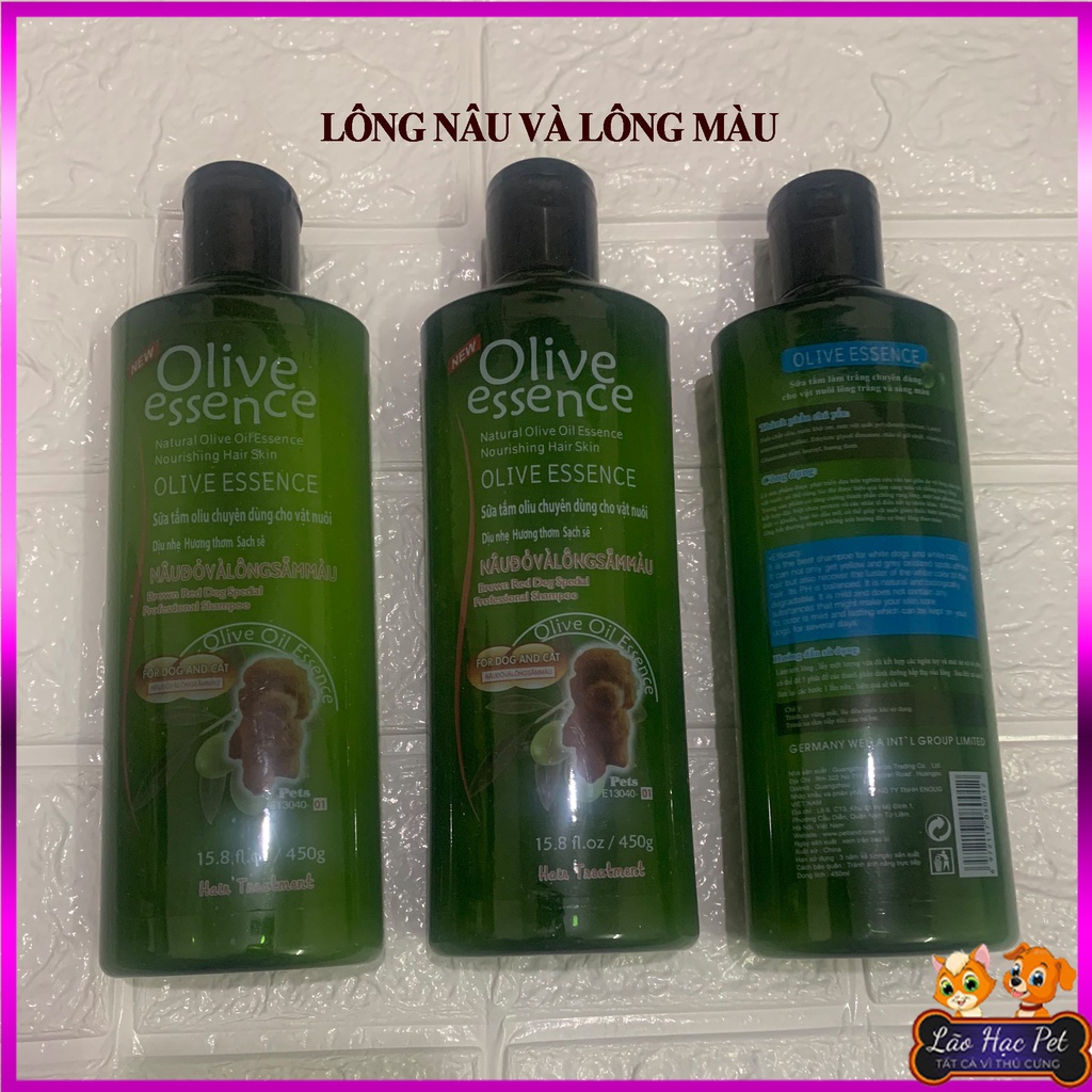 Sữa tắm cho chó mèo lông NÂU ĐỎ và LÔNG MÀU - Combo Sữa tắm SOS + OLIVE