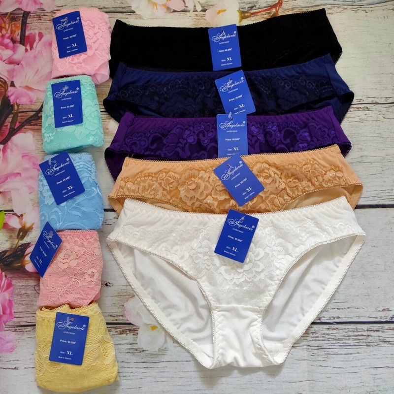 QUẦN LÓT THUN LẠNH PHỐI REN Hàng Việt Nam- siêu mịn- lẻ 1 cái