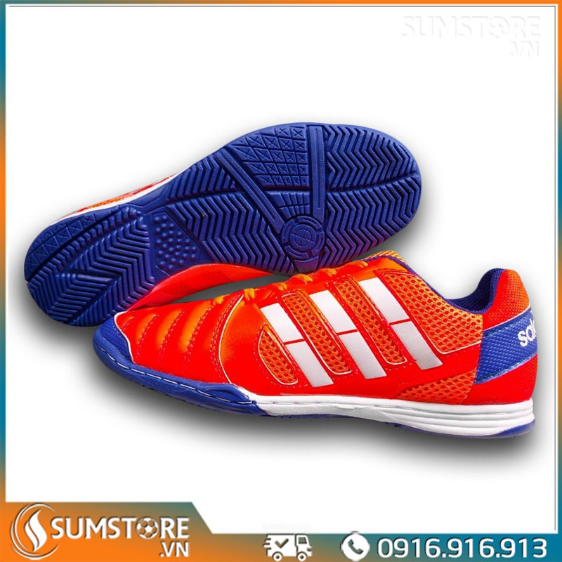 Giày Đá Banh Đế Bằng Winbro Sala Đỏ Cam - Giày Futsal 2021 (Đã Khâu Full Đế)