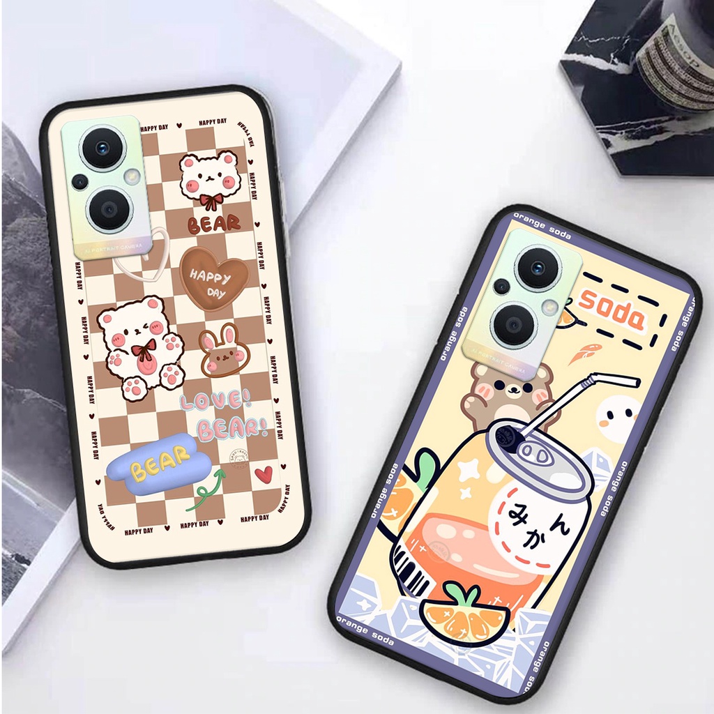 Ốp lưng Oppo RENO 7 5G in hình 3D GẤU cute be@r, soda, happy day cực hot ,thời thượng