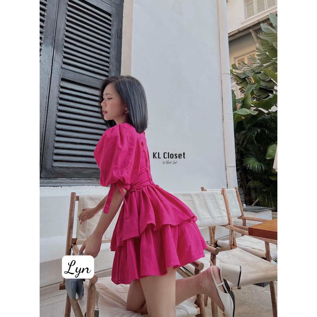 Váy tay bồng hai tầng xòe hàng thiết kế