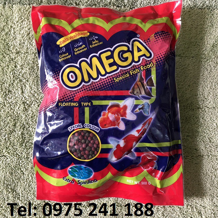 (GÓI TO 500GRAM) Thức ăn cho cá Omega nhập khẩu Thái Lan chính hãng đủ 4 loại cỡ hạt
