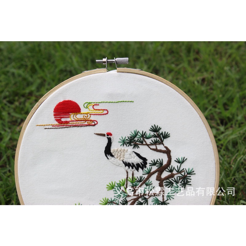 Vật Liệu Thêu Thủ Công Hình Chim Công Và Hoa Phong Cách Trung Hoa