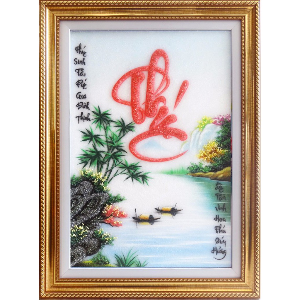 Tranh đính đá toàn bộ - Tranh chữ Phúc