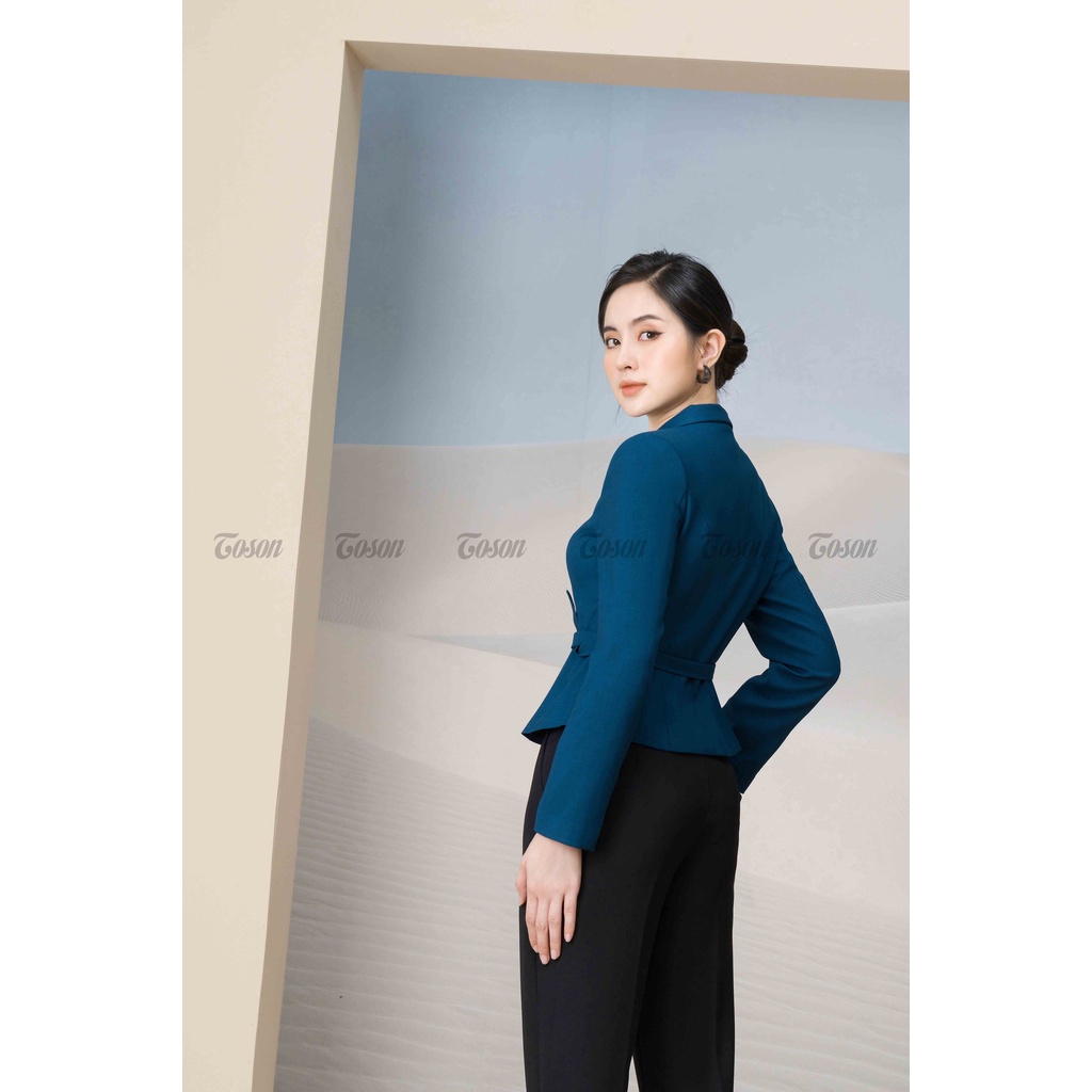 Áo vest xanh cơ bản thắt đai eo đũi nhật TOSON 83222X31