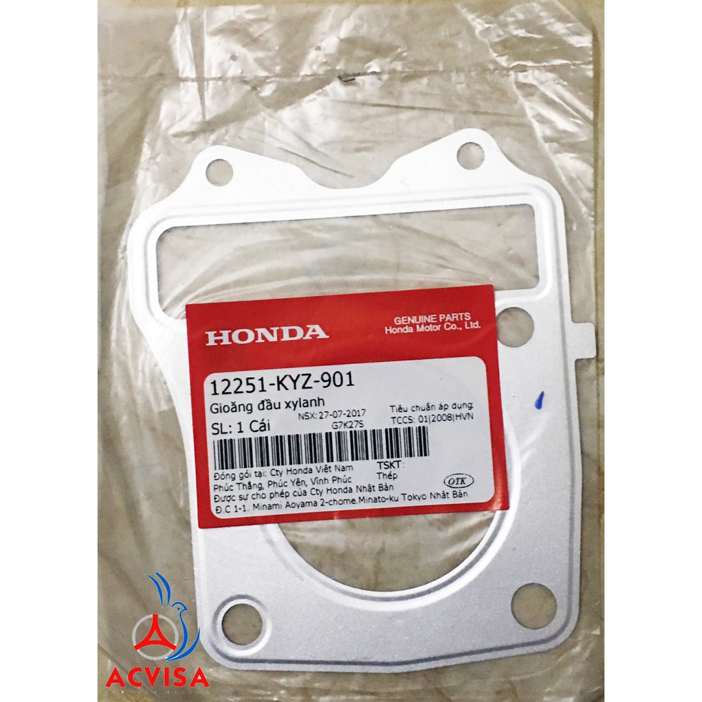 Gioăng đầu xy lanh của xe  DISK/CAST FI FUTURE ,FI FUTURE , FUTURE 125 , CABURATOR , FUTURE X FI (12251-KYZ-901