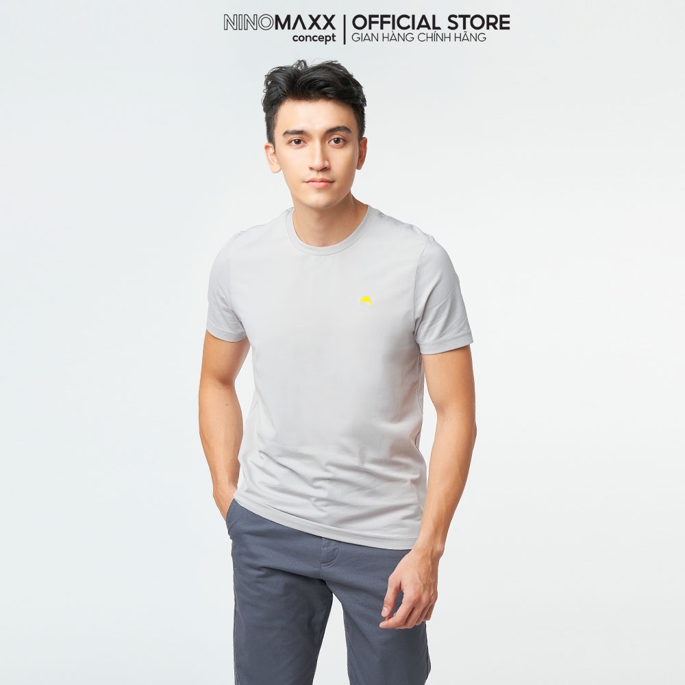 NINOMAXX Áo thun Basic Nam tay ngắn trơn chất cotton pha spandex Form Classic Fit 2203008