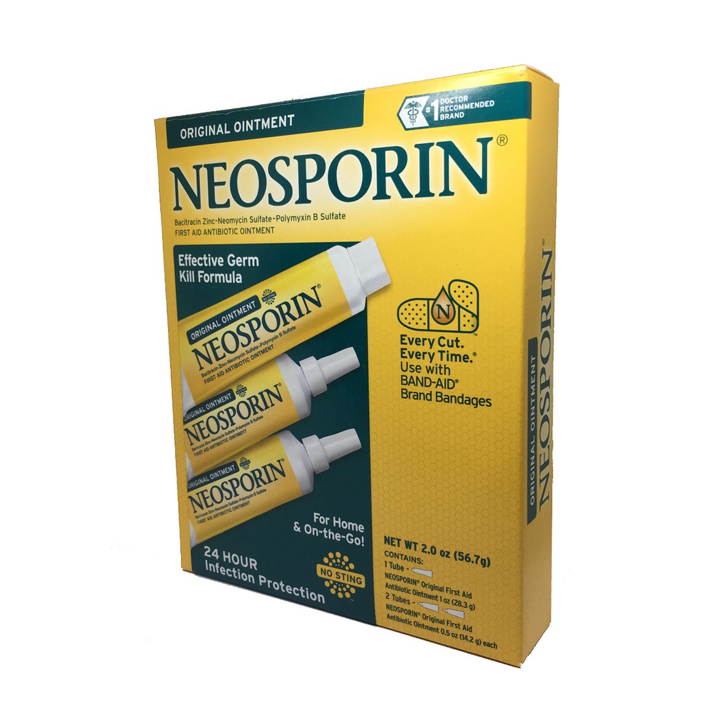 Mỡ Kháng Sinh NEOSPORIN ( hộp 3 trong 1 ) - Trị vết thương té phỏng, kháng khuẩn, giảm làm thẹo hàng USA