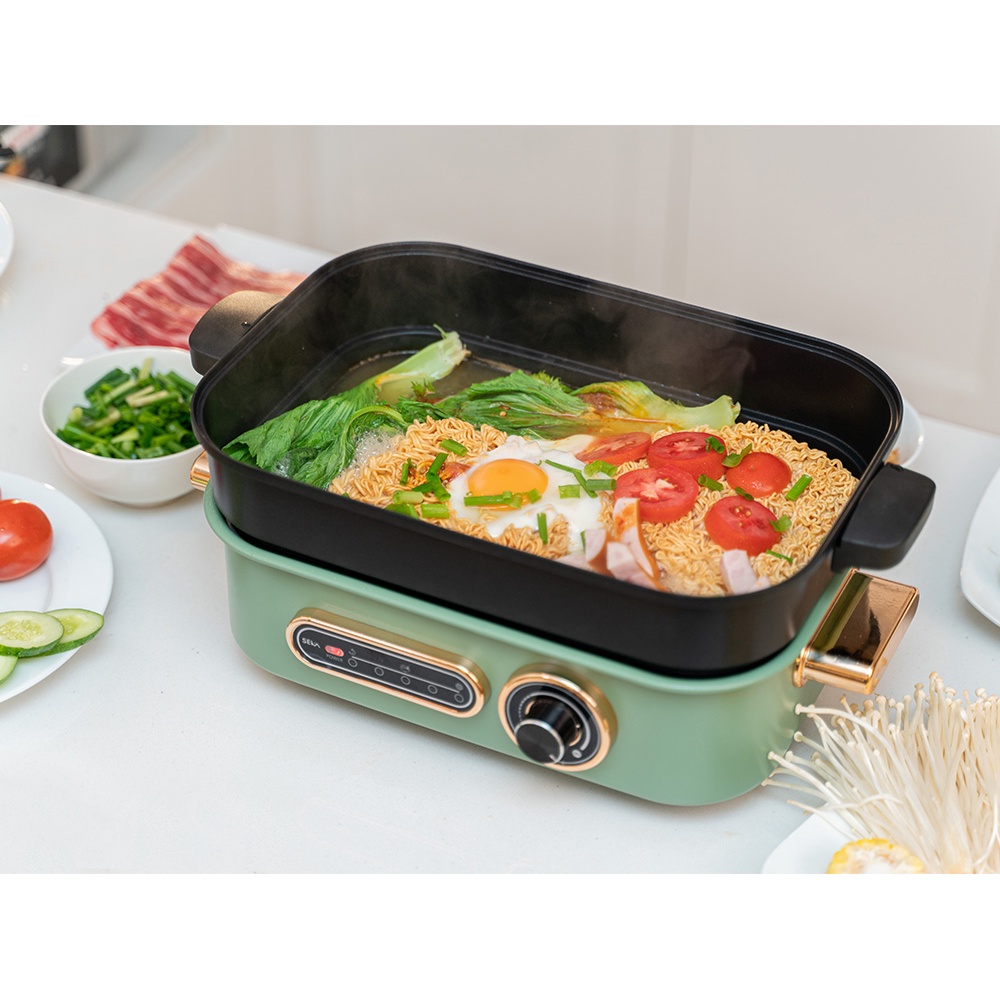 Nồi lẩu nướng Seka SK68 kèm 4 khay rời thay thế hấp bánh làm bánh đa năng