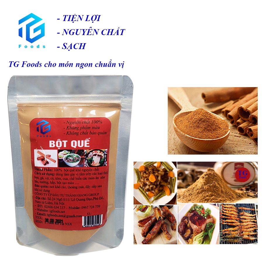 Bột Quế nguyên chất 100g TG FOODS - thơm hương vị Việt [vedeo thật]