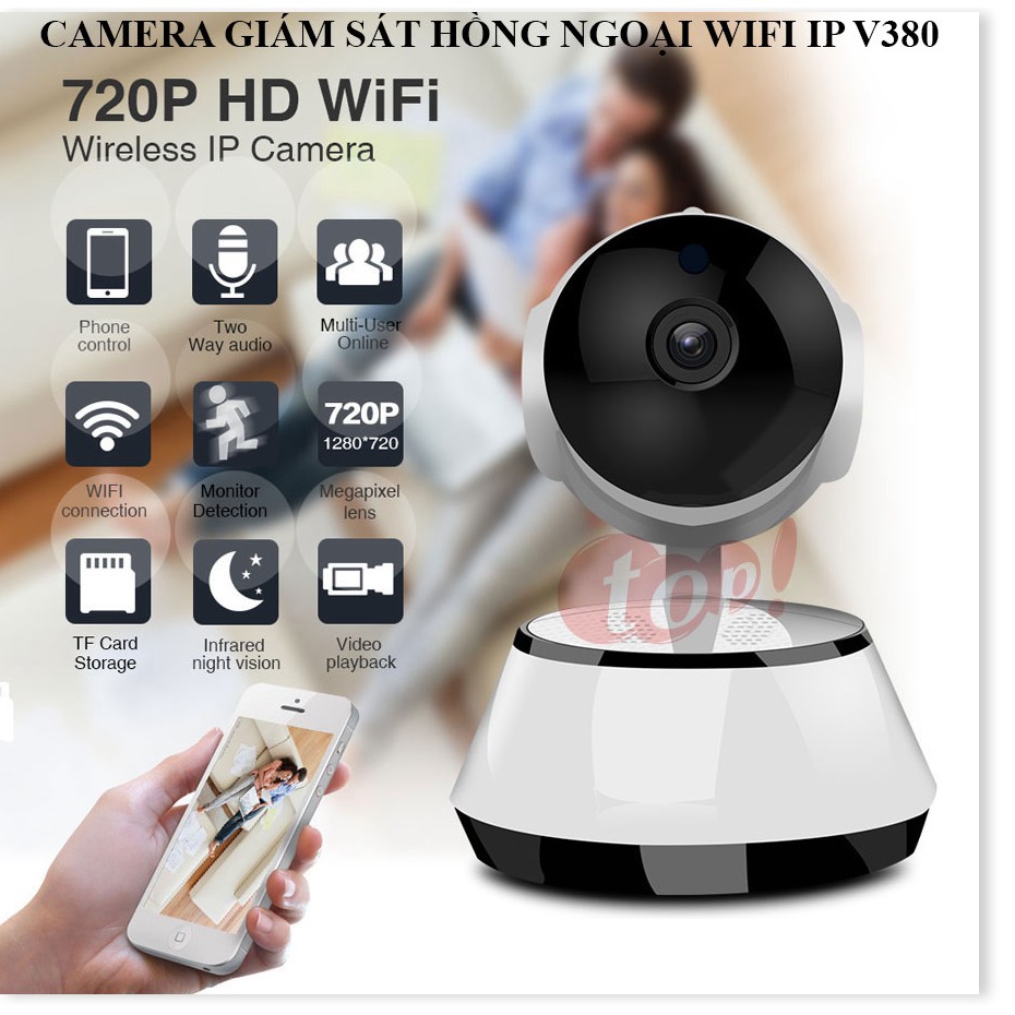 Giá Camera Wifi V380 ✔Chính Hãng✔️ Kết nối không dây qua điện thoại, Đàm thoại 2 chiều, Xoay 360.