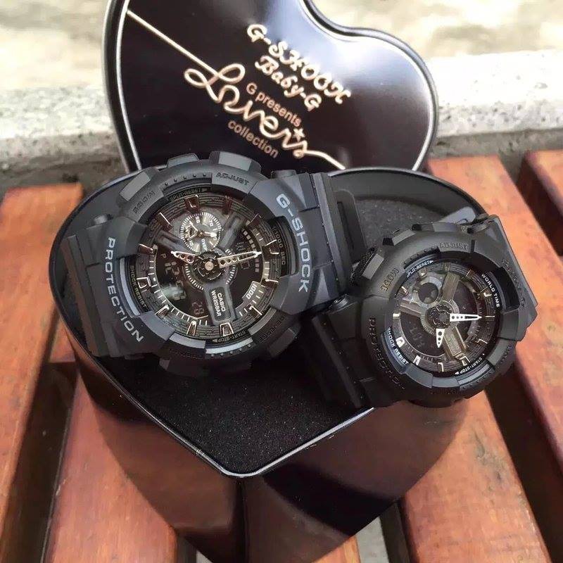 Đồng hồ cặp cho những đoi tình nhân SOcK VS BABY đen tuyền (tặng kèm pin cho mỗi sản phẩm)