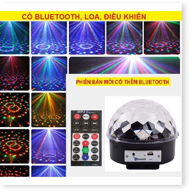 Đèn LED Quả Cầu Cảm Ứng Xoay Pha Lê 7 Màu Tích Hợp Kết Nối Bluetooth Nháy Theo Nhạc Loa LớnHàng Chất Lượng Cao Cấp