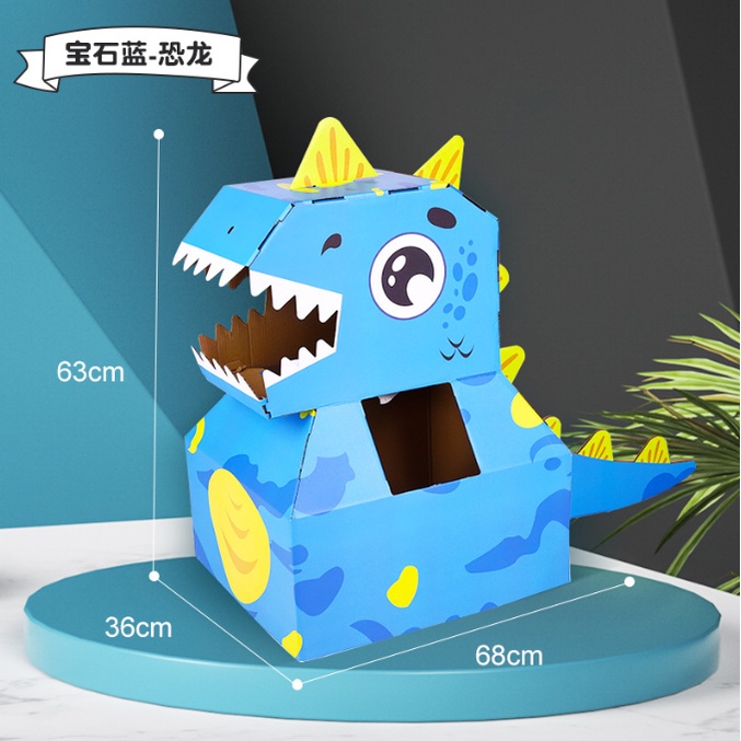 Mô hình khủng long bạo chúa bằng giấy carton cho trẻ em