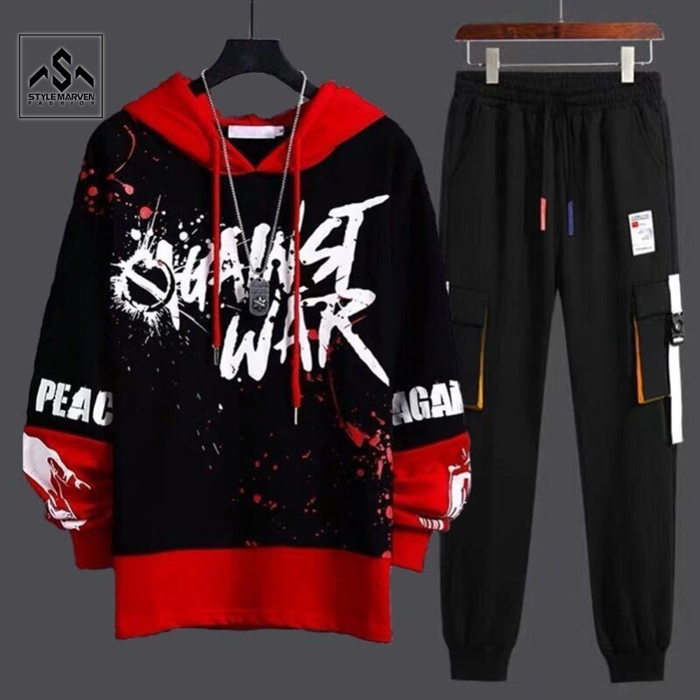 Bộ nỉ nam thể thao thu đông STYLE MARVEN áo hoodie War mix quần jogger bo gấu - SET NAM 90000187