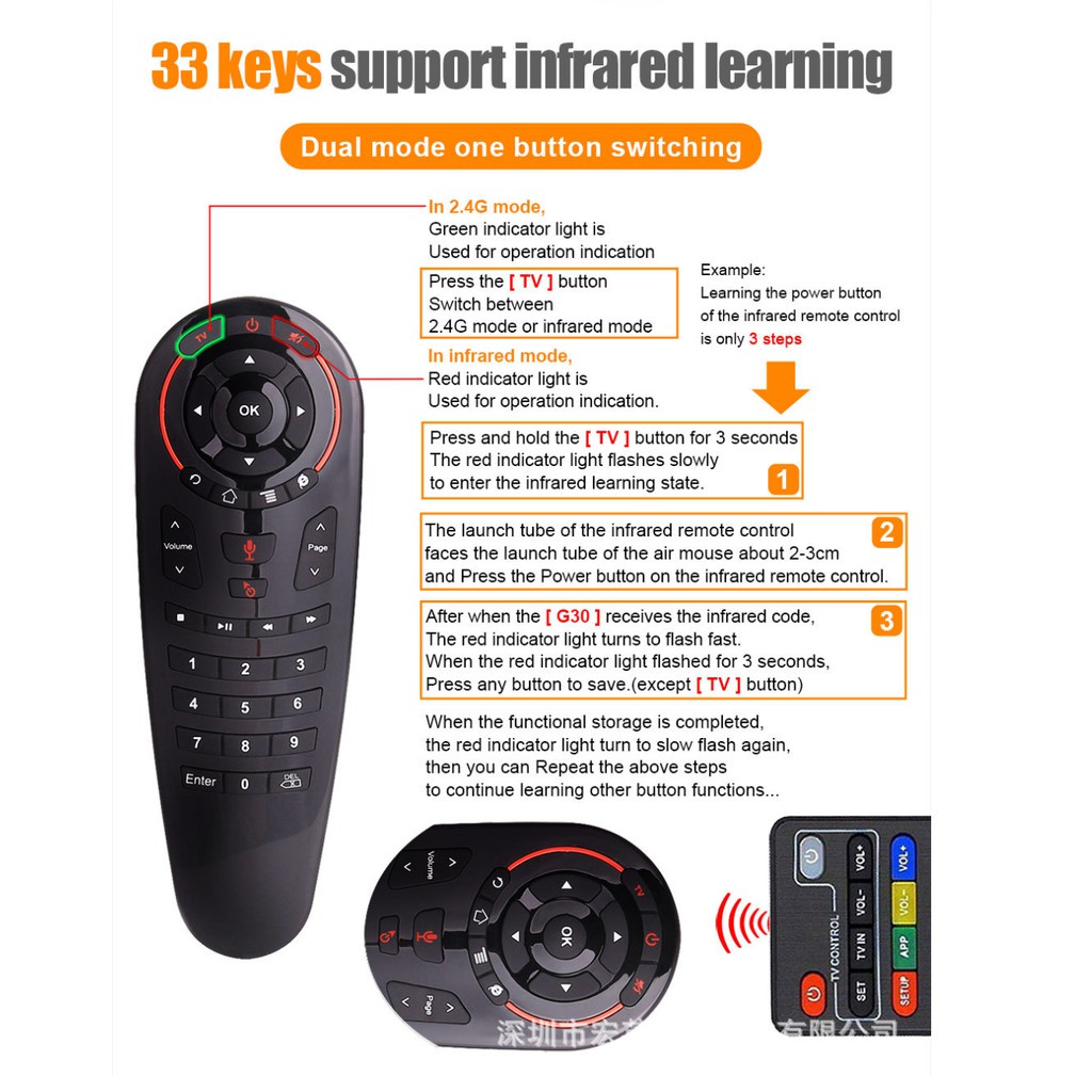 Điều khiển Chuột bay tìm kiếm giọng nói Air Mouse Remote Voice G30 - Chuột bay G30s