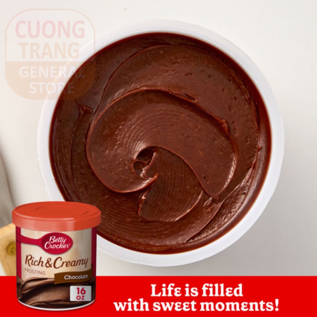 Kem phủ betty crocker rich and creamy chocolate frosting 453g