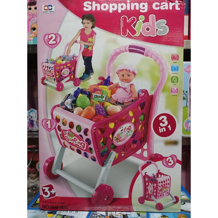 XIONG CHENG 008-903 Shopping Cart Kids 3in1 - Bộ đồ chơi xe đẩy siêu thị, lắp được thành 3 kiểu xe đẩy khác nhau