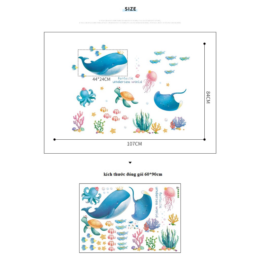 Decal dán tường cá đại dương