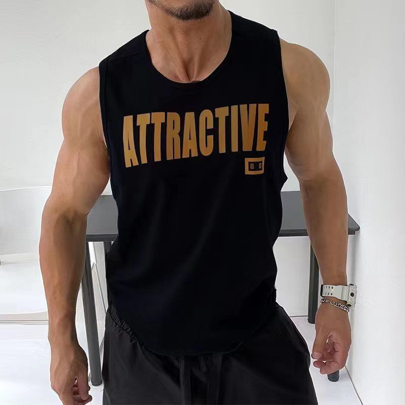 Áo Thun Thể Thao Sát Nách Dáng Ôm Nhanh Khô In Chữ Cá Tính Hợp Thời Trang Cho Nam