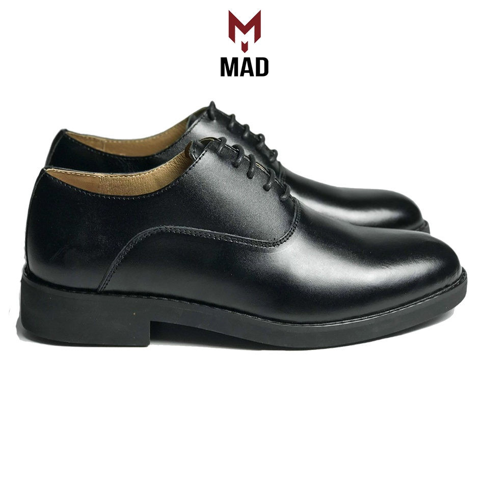 Giày công sở nam Plain Oxford MAD Black 01 buộc dây chính hãng cao cấp da bò nhập khẩu uy tín chất lượng tốt