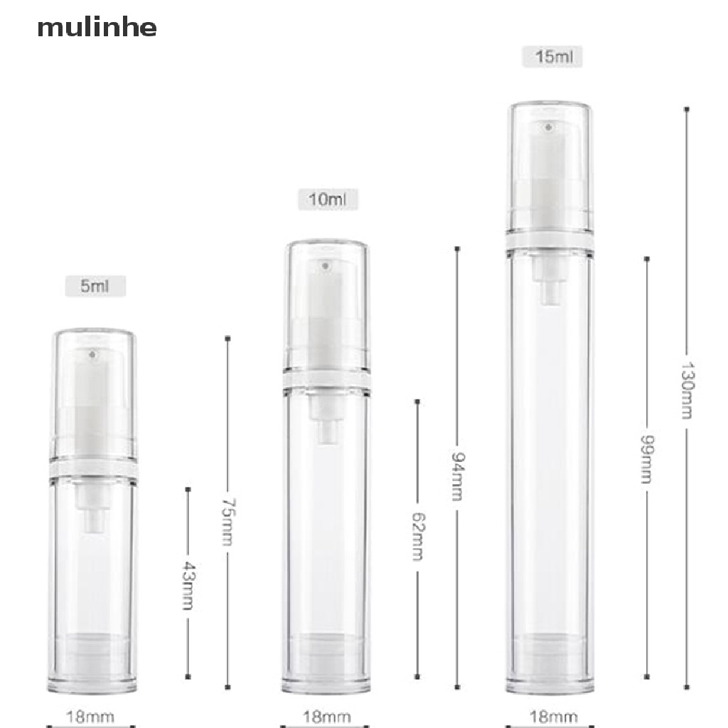 Set 2 Chai Nhựa Rỗng 5 / 10 / 15ml Dạng Bơm Đựng Mỹ Phẩm Tiện Dụng Khi Đi Du Lịch