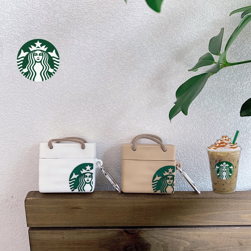 Vỏ Bảo Vệ Hộp Đựng Tai Nghe Airpod 1 2 3 Hình Túi Xách Starbucks 3d Sáng Tạo