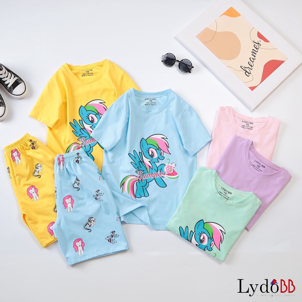 SÉT BỘ THUN MẶC NHÀ BÉ GÁI NGỰA PONY