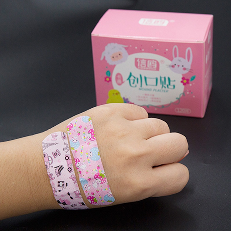 Set 120 Băng Cá Nhân Thoáng Khí Chống Thấm Nước CR1 Họa Tiết Hoạt Hình Dễ Thương