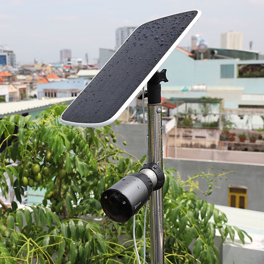 Camera IP ngoài trời Dùng Pin Sạc in EZVIZ CS-BC1C kèm pin mặt trời CS-CMT-Solar, bảo hành chính hãng 24 tháng