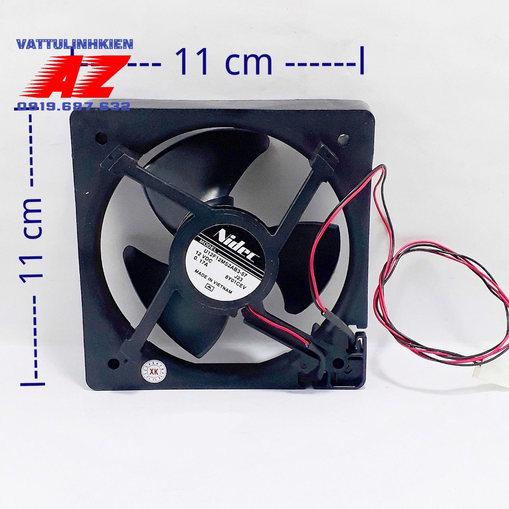 Quạt tủ lạnh KT:11cm x11cm NIDEC - 12VDC - 0.17A