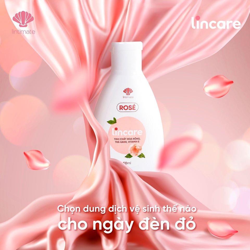 Dung dịch vệ sinh phụ nữ và cốc nguyệt san Lincare Rose 50ml